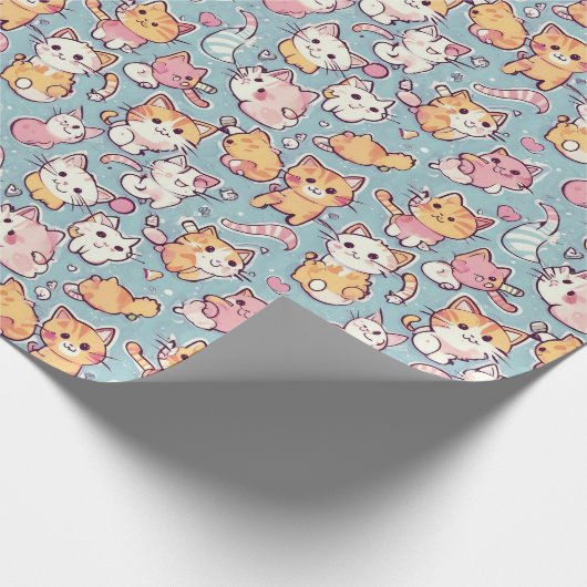 Kittens patroon cadeaupapier (Hoek)