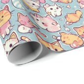 Kittens patroon cadeaupapier (Rol Hoek)