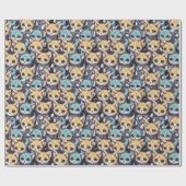 Kittens patroon cadeaupapier (Vlak)