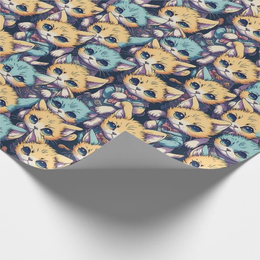Kittens patroon cadeaupapier (Hoek)