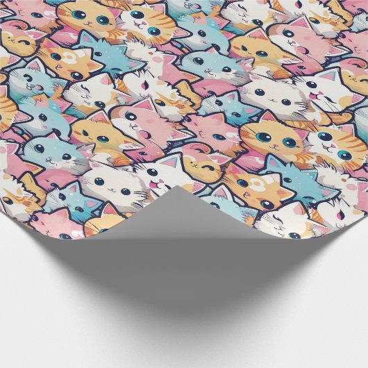 Kittens patroon cadeaupapier (Hoek)