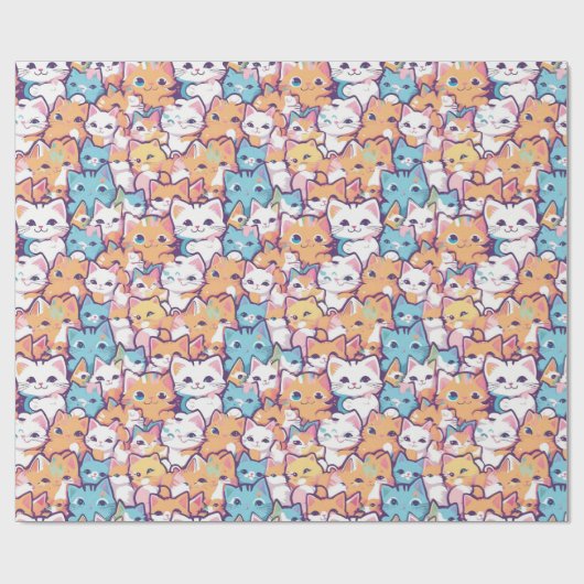 Kittens patroon cadeaupapier (Vlak)