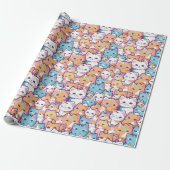 Kittens patroon cadeaupapier (Uitgerold)