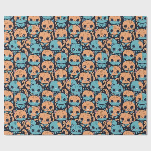 Kittens patroon cadeaupapier (Vlak)