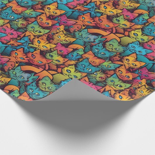 Kittens patroon cadeaupapier (Hoek)