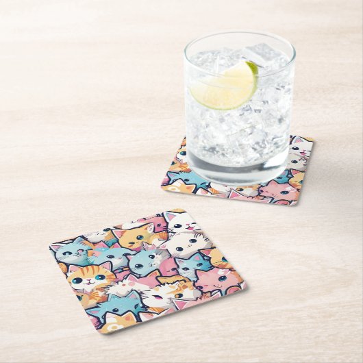 Kittens patroon kartonnen onderzetters (Insitu)
