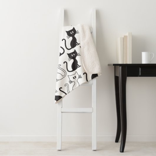 Kittens patroon sherpa deken (In situ)