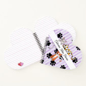  Kittens & poten, paarse strepen hartvorm Notitieboek (Binnen)