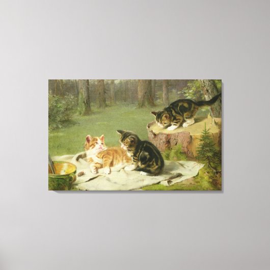 Kittens Pspelen Canvas Afdruk (Voorkant)