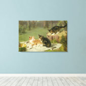 Kittens Pspelen Canvas Afdruk (Insitu (Houten vloer))