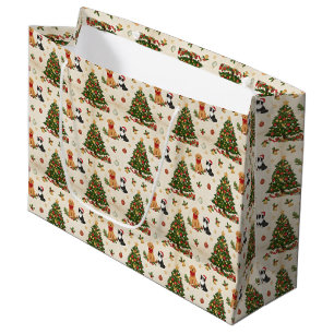 Kittens, Puppies en Kerstbomen Patroon Groot Cadeauzakje