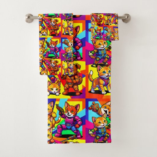 Kittens - Puppies Kids Bathroom Bad Handdoek (Insitu)