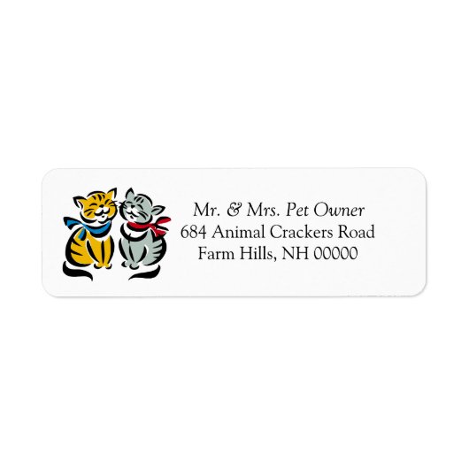 Kittens Return Address Mail Labels Stickers (Voorkant)