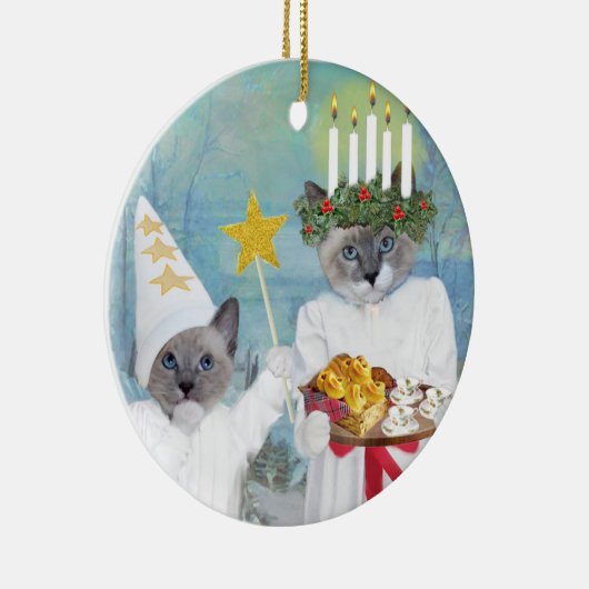 Kittens' Santa Lucia Personalized Ornament (Rechts)
