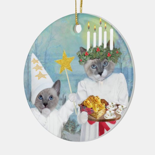 Kittens' Santa Lucia Personalized Ornament (Links)