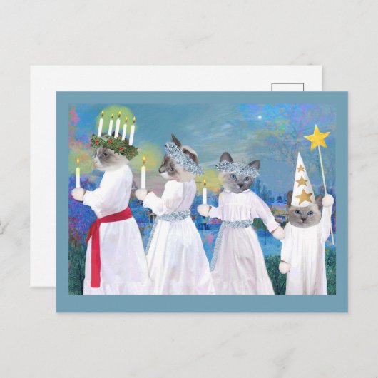 Kittens' Santa Lucia Procession Briefkaart (Voorkant / Achterkant)