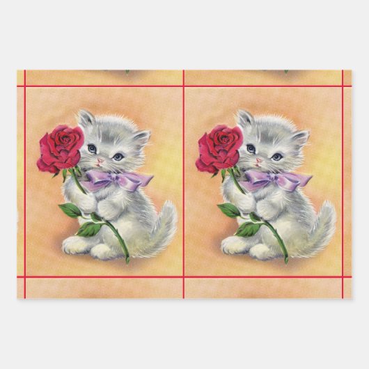 Kittens set van 3 Inpakpapier Vel (Voorkant 2)