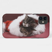 Kittens slapen samen in het kerstpet Case-Mate iPhone case (Achterkant (horizontaal))