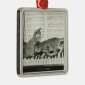 Kittens spelen de piano metalen ornament (Rechts)