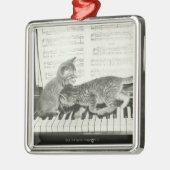 Kittens spelen de piano metalen ornament (Links)