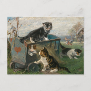 Kittens spelen   Julius Adam de Jongere Briefkaart