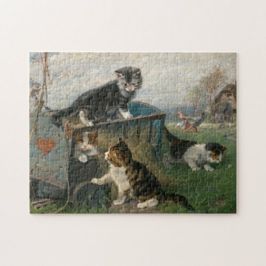 Kittens spelen | Julius Adam de Jongere Legpuzzel (Horizontaal)