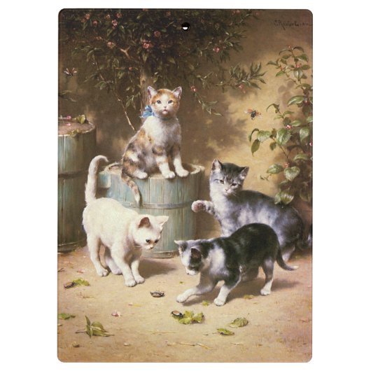 Kittens Spelen met Beetles, Carl Reichert Klembord (Achterkant)