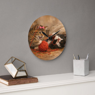 Kittens Spelend met Garens Acryl Ronde Wandklok