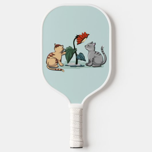 Kittens Summer Delight Seafoam Green Pickleball Paddle (Voorkant)