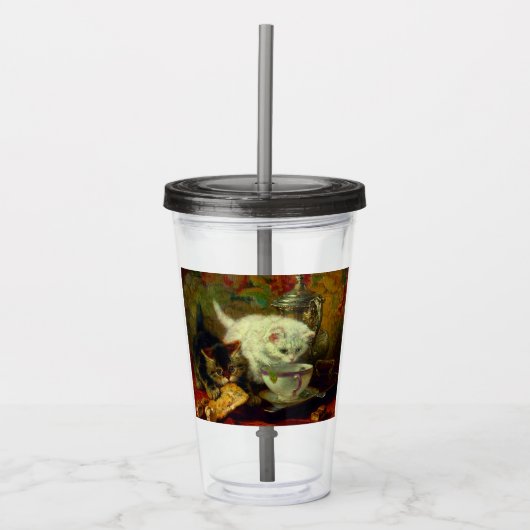 Kittens Tea Party Acryl Drinkbeker (Voorkant)