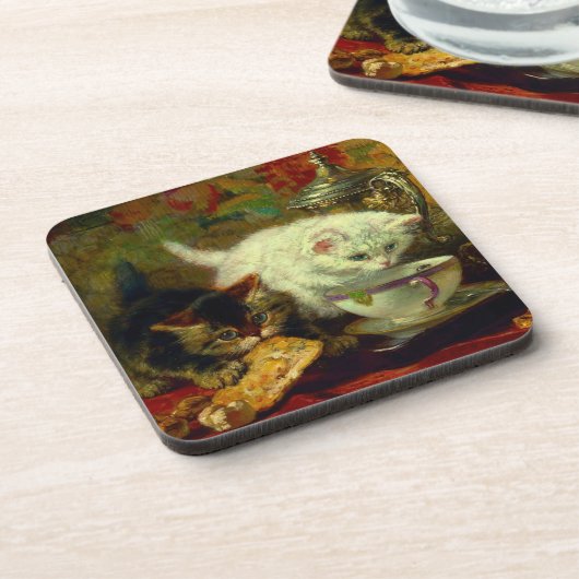 Kittens Tea Party Bier Onderzetter (Linkerzijde)