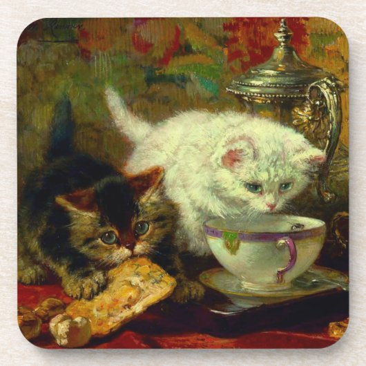 Kittens Tea Party Bier Onderzetter (Voorkant)