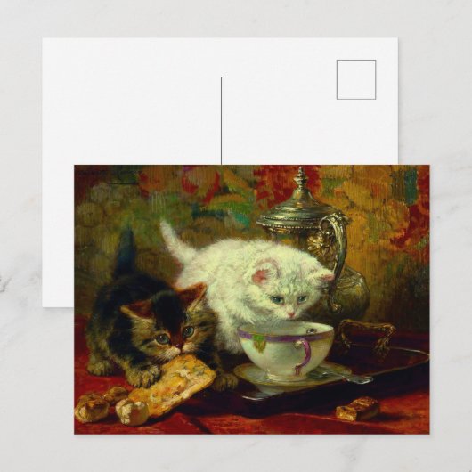 Kittens Tea Party Briefkaart (Voorkant / Achterkant)