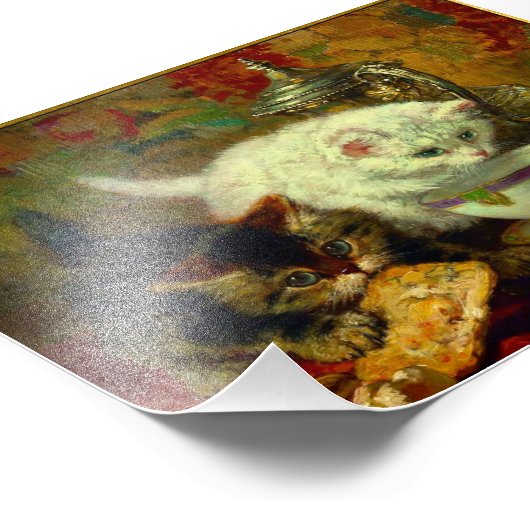 Kittens Tea Party Foto Afdruk (Hoek)