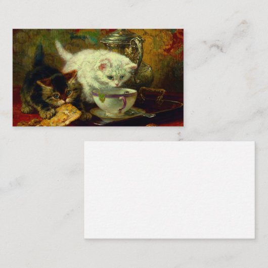 Kittens Tea Party Informatiekaartje (Voorkant / Achterkant)