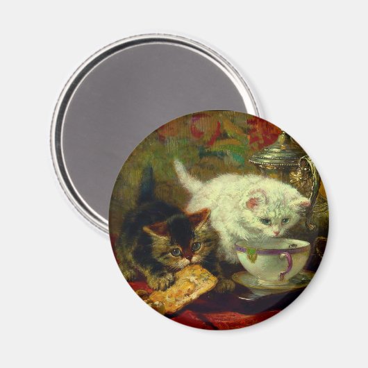Kittens Tea Party Magneet (Voorkant / Achterkant)