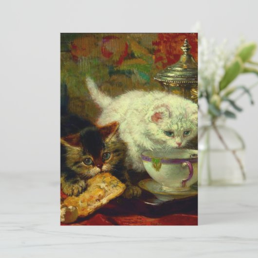 Kittens Tea Party Save The Date (Staand voorkant)