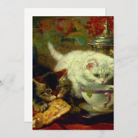 Kittens Tea Party Save The Date (Voorkant / Achterkant)