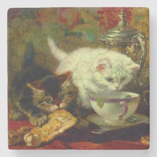 Kittens Tea Party Stenen Onderzetter