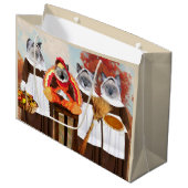 Kittens Thanksgiving Grote Cadeaus Groot Cadeauzakje (Voorkant Gekanteld)