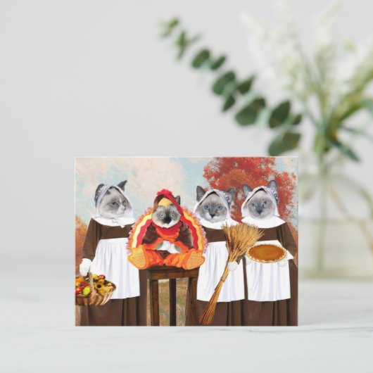 Kittens Thanksgiving na Kaart (Staand voorkant)