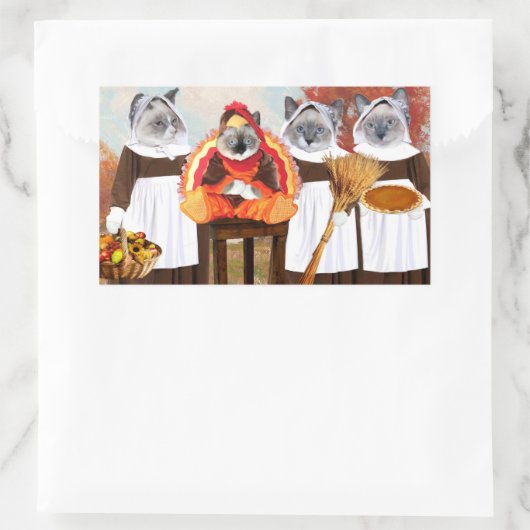 Kittens Thanksgiving Rechthoek Stickers (Tas)