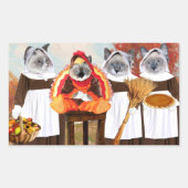 Kittens Thanksgiving Rechthoek Stickers (Voorkant)