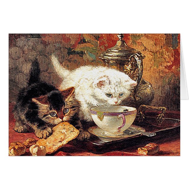 Kittens -Thee voor twee - Cat Painting (Voorkant Horizontaal)