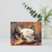 Kittens -Thee voor twee - Cat Painting Briefkaart (Staand voorkant)