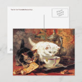 Kittens -Thee voor twee - Cat Painting Briefkaart (Voorkant / Achterkant)
