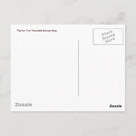 Kittens -Thee voor twee - Cat Painting Briefkaart (Achterkant)