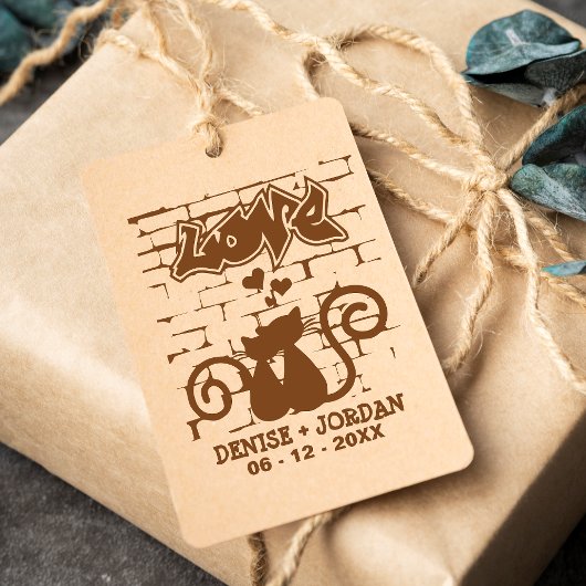 Kittens uit liefde voor Graffiti Wall voor bruilof Rubberstempel