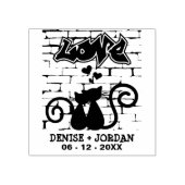 Kittens uit liefde voor Graffiti Wall voor bruilof Rubberstempel (Afrduk)