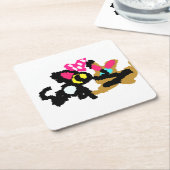 Kittens-Valentijn Kartonnen Onderzetters (Schuin)